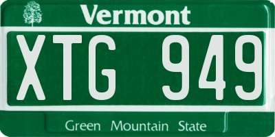 VT license plate XTG949