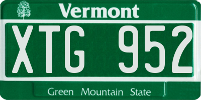 VT license plate XTG952