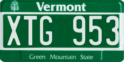 VT license plate XTG953