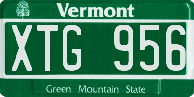 VT license plate XTG956