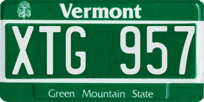 VT license plate XTG957