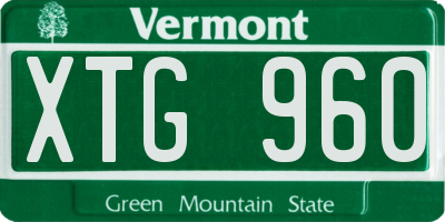 VT license plate XTG960
