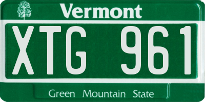 VT license plate XTG961