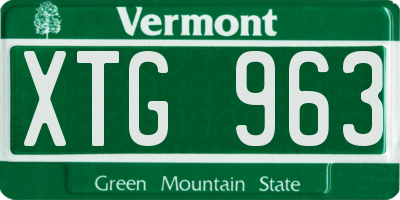 VT license plate XTG963