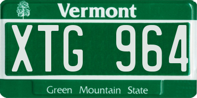 VT license plate XTG964