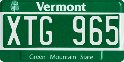 VT license plate XTG965