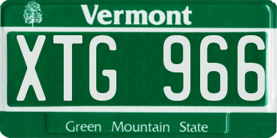 VT license plate XTG966