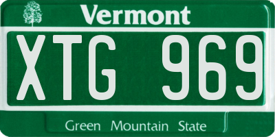 VT license plate XTG969