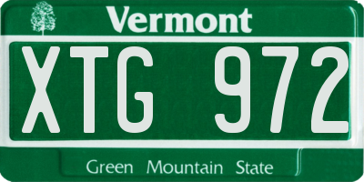 VT license plate XTG972