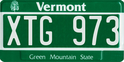 VT license plate XTG973