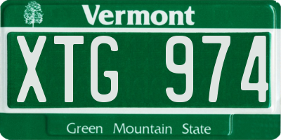 VT license plate XTG974