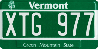 VT license plate XTG977