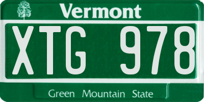 VT license plate XTG978