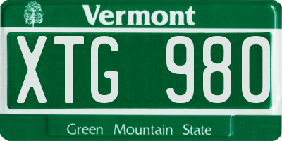 VT license plate XTG980