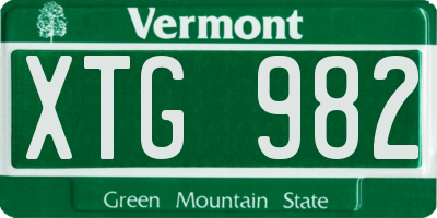 VT license plate XTG982