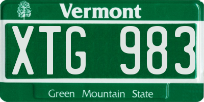 VT license plate XTG983