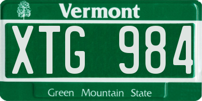 VT license plate XTG984