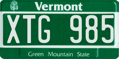 VT license plate XTG985