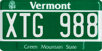 VT license plate XTG988