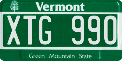 VT license plate XTG990