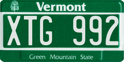 VT license plate XTG992