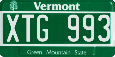 VT license plate XTG993