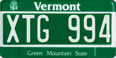 VT license plate XTG994