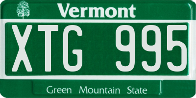 VT license plate XTG995