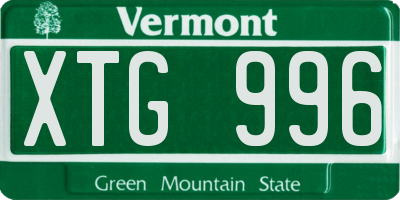 VT license plate XTG996