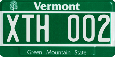 VT license plate XTH002