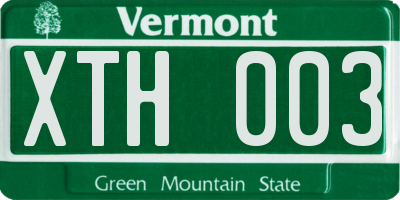 VT license plate XTH003