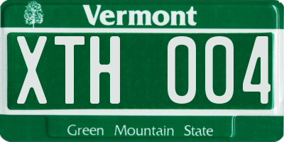 VT license plate XTH004