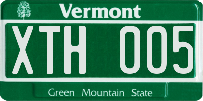 VT license plate XTH005