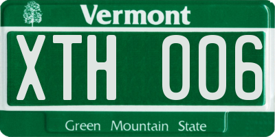 VT license plate XTH006