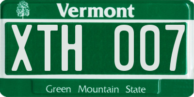 VT license plate XTH007