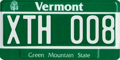 VT license plate XTH008