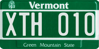VT license plate XTH010