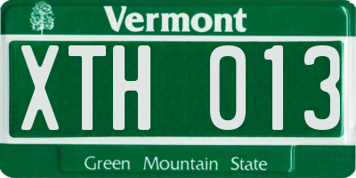 VT license plate XTH013