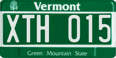 VT license plate XTH015