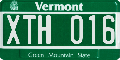 VT license plate XTH016