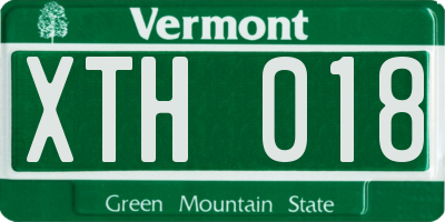 VT license plate XTH018