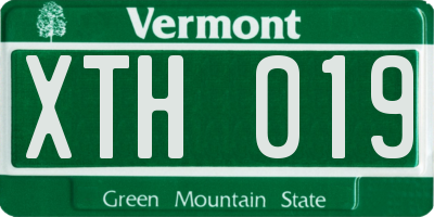 VT license plate XTH019