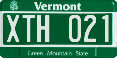 VT license plate XTH021