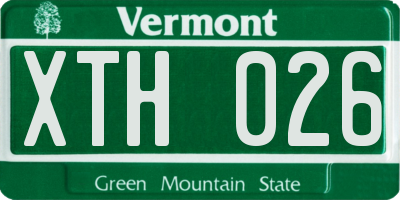 VT license plate XTH026