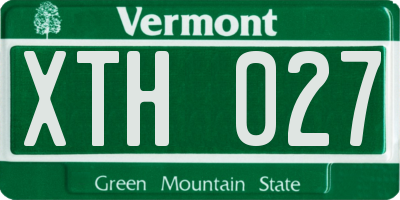 VT license plate XTH027