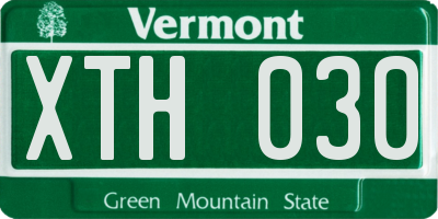 VT license plate XTH030