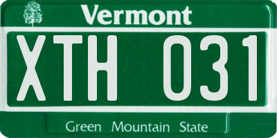 VT license plate XTH031