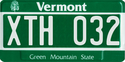 VT license plate XTH032