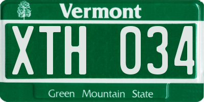VT license plate XTH034