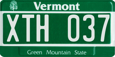 VT license plate XTH037